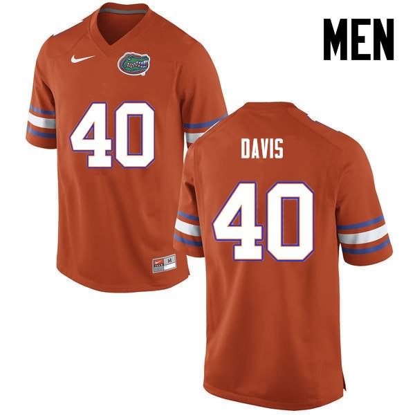 Men's NCAA Florida Gators Jarrad Davis #40 Stitched Authentic Nike Orange College Football Jersey EXL4265GY